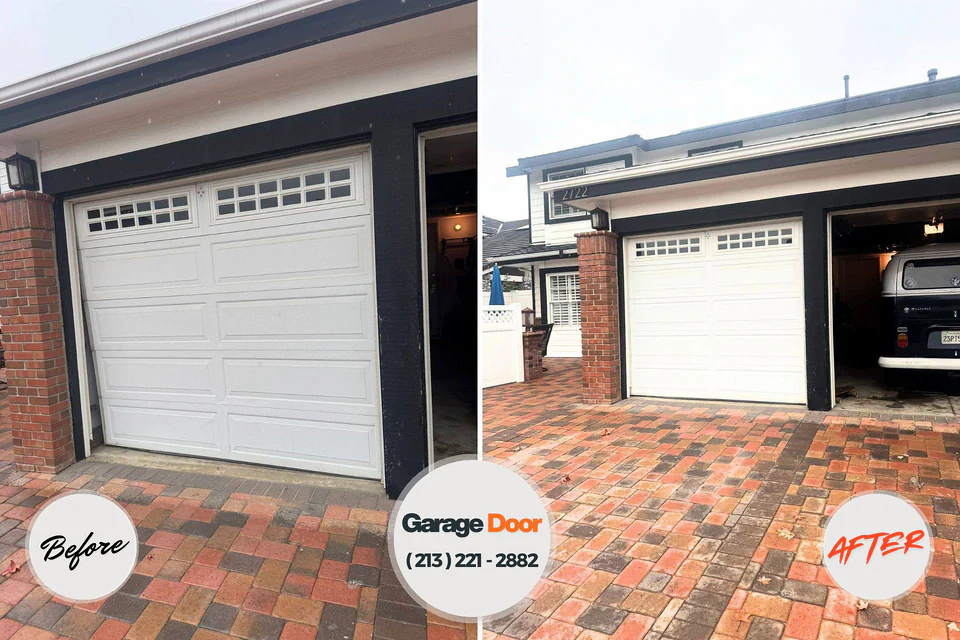 Before and after: garage door repair Las Campanas, NM